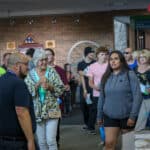 Open House Attendees Touring Campus