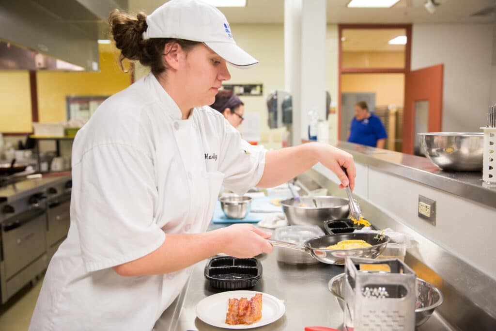 MPTC Culinary student constructing a breakfast