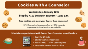 Cookies with a Counselor flier