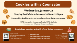 Cookies with the Counselor flier